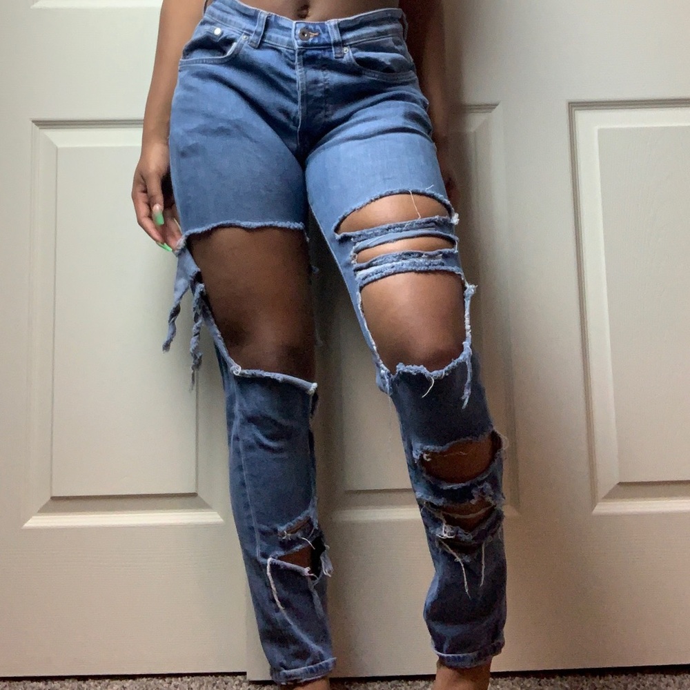 Distressed jeans